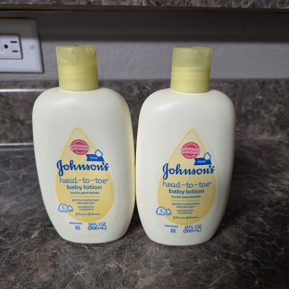 2 Johnsons Head-to-Toe Baby Lotion, 9 Fl. Oz Yellow bottle  NEW